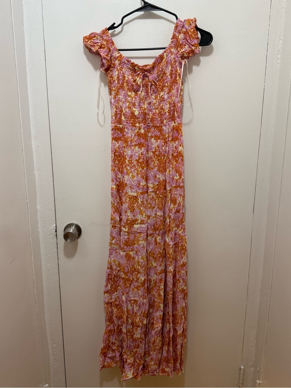 l*space Floral Smocked Maxi Dress - Pink & Orange